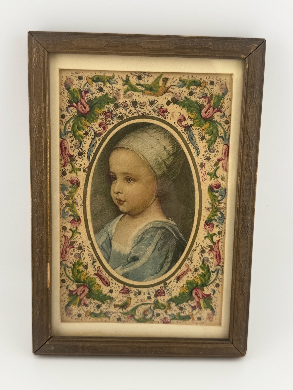 Vintage Wooden Frame Portrait Wall Art